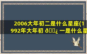 2006大年初二是什么星座(1992年大年初 🌿 一是什么星座)